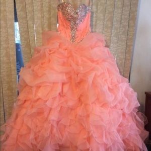 Original mori lee coral colored dress size 4